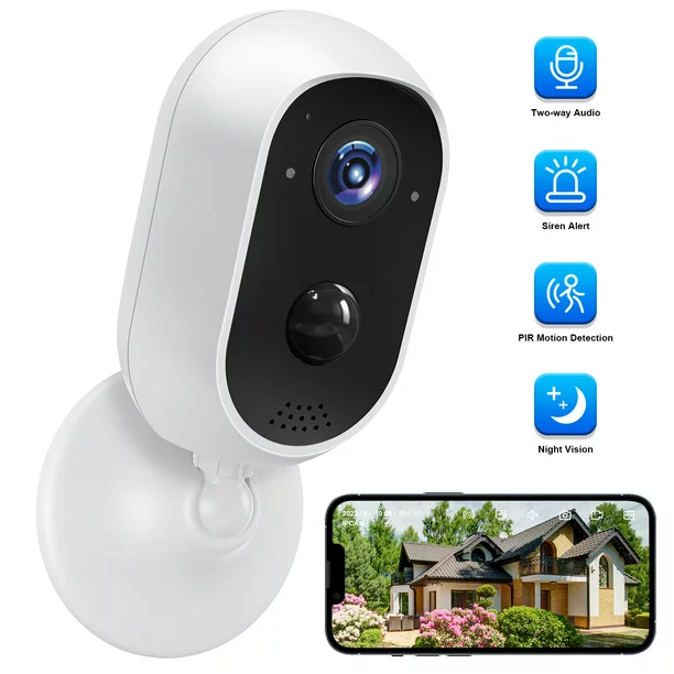 TOPVISION Wireless Security Camera, 2K WiFi Camera with Outdoor Night  Vision, IP65 Outdoor Waterproof Camera for Home Security System,  Surveillance Camera with PIR Motion Sensor, 2 Way Audio – TopVision