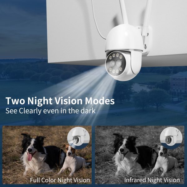 TOPVISION 4MP Security Cameras Outdoor, 360° Security Cameras Wireless Wifi with Dual Lens, Full Color Night Vision, IP66 Waterproof, Two-way Audio, SD & Cloud Storage - Image 3