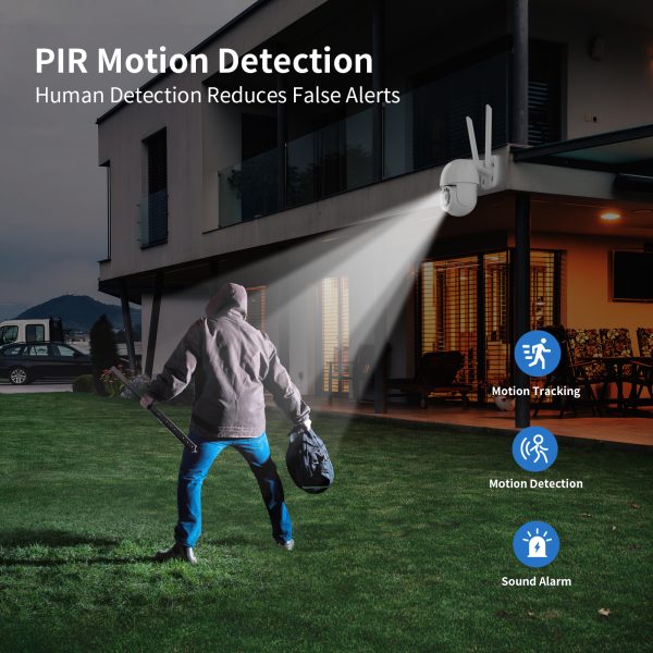 TOPVISION 4MP Security Cameras Outdoor, 360° Security Cameras Wireless Wifi with Dual Lens, Full Color Night Vision, IP66 Waterproof, Two-way Audio, SD & Cloud Storage - Image 6