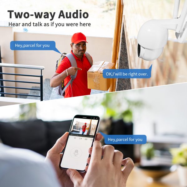 TOPVISION 4MP Security Cameras Outdoor, 360° Security Cameras Wireless Wifi with Dual Lens, Full Color Night Vision, IP66 Waterproof, Two-way Audio, SD & Cloud Storage - Image 9