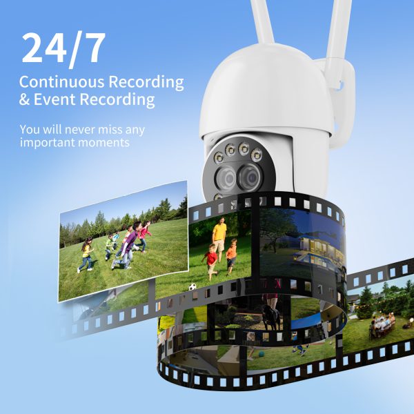 TOPVISION 4MP Security Cameras Outdoor, 360° Security Cameras Wireless Wifi with Dual Lens, Full Color Night Vision, IP66 Waterproof, Two-way Audio, SD & Cloud Storage - Image 8