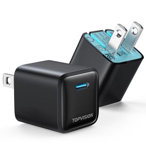 TOPVISION USB-C Charger Block 20W, Wall Charger Fast Charging Block for Apple, Android