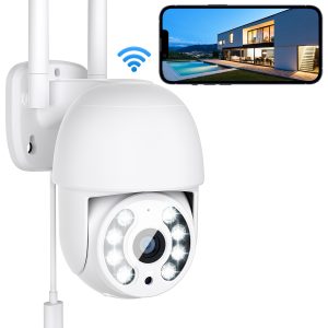 TOPVISION 4MP Security Cameras Wireless Wifi, 360° View Security Camera Outdoor with Full Color Night Vision, IP65 Waterproof, 2-Way Audio, Home Security Camera for Indoor/Outdoor, 2.4G Wifi