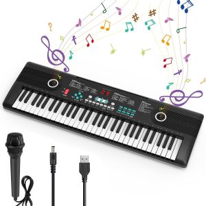 TOPVISION 61 keys folding bluetooth keyboard piano, portable piano keyboard set for beginners