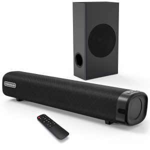 TOPVISION Sound Bar, 2.1ch Sound Bar for TV, 120W 3D Surround Sound with Bluetooth 5.0/HDMI/Aux/Opt/USB Connect