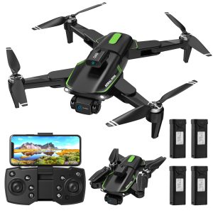 Drone with Camera 4k for Adults, Dual HD Cameras 90°Adjustable Lens, Brushless Motor, Optical Flow Positioning