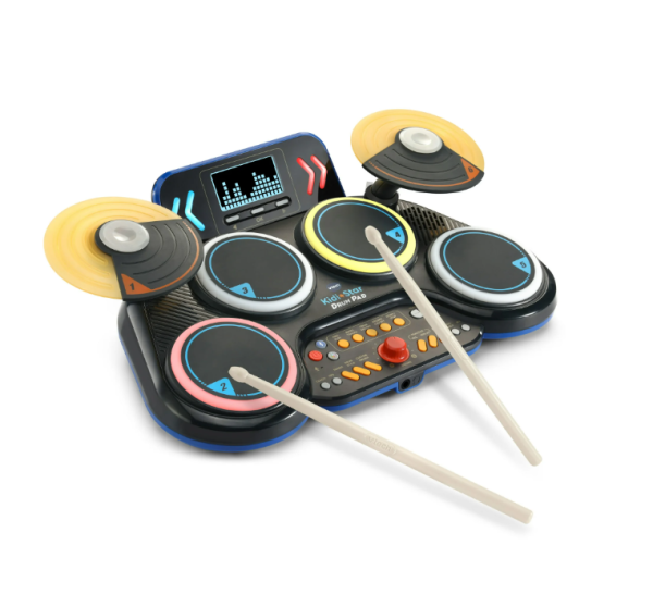 TOPVISION Electronic Drum Set, 9-Pads Roll-Up Drum Pad Electric Drum Set with Headphone Jack Built-in Speaker Sticks Foot Pedals