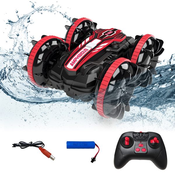 Remote Control Cars, 4WD off Road Stunt Car 2.4GHz Land Water 2 in 1 Remote Control, RC Cars for Kids Boys