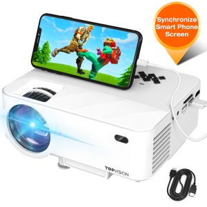 TOPVISION 3600Lux Mini Projector With Synchronize Smart Phone Screen