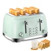 4 Slice Toaster Retro Stainless Steel Toasters with Bagel Defrost Cancel Function, 6 Browning Settings, Pastel Green - Image 6