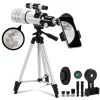 TOPVISION Telescope, 70mm Telescopes for Adults & Kids, 300mm Portable Refractor Telescope (15X-150X) with a Phone Adapter & Adjustable Tripod for Astronomy Beginners, Gift for Kids