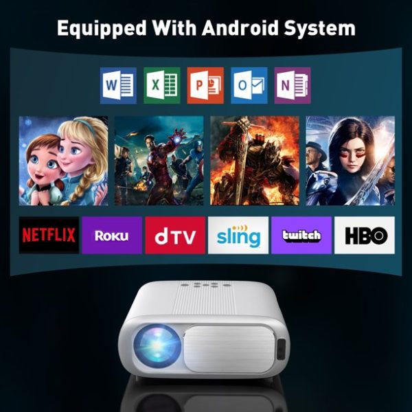 5G WiFi Bluetooth Projector, Native 1080P Outdoor Movie Projector with 350" Display, 18000L Home Theater Video Projector 4K Supported, LED Video Projector Compatible with TV Stick, Phone/PC Fakespot Review Analysis Analyze this product - Image 2