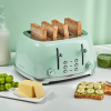 4 Slice Toaster Retro Stainless Steel Toasters with Bagel Defrost Cancel Function, 6 Browning Settings, Pastel Green - Image 4