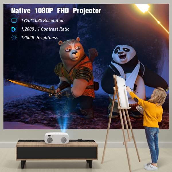 5G WiFi Bluetooth Projector, Native 1080P Outdoor Movie Projector with 350" Display, 18000L Home Theater Video Projector 4K Supported, LED Video Projector Compatible with TV Stick, Phone/PC Fakespot Review Analysis Analyze this product - Image 4