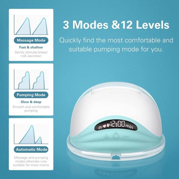 2023 Upgrade Double Wearable Breast Pump, Hands-Free Electric Portable Breast Pump with 3 Mode & 12 Levels, Leak-Proof Design & Low Noise, All-in-One Painless Breastfeeding Breast Pum - Image 3