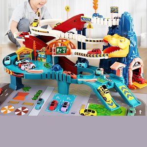2023 Upgrade Toy Car Ramp Track Climbing Hills Railcar Colorful Vehicles Construction Play Set with 12 Mini Racer Cars and Track for Preschool Gifts Kids Ages 3 Years and Older