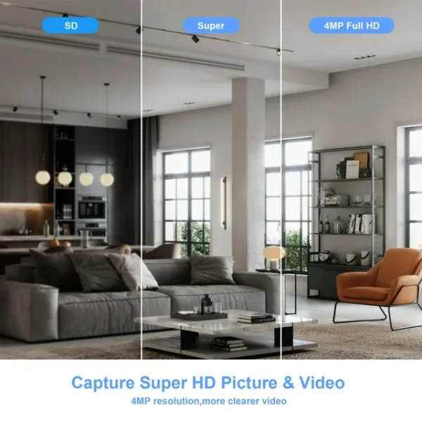 TOPVISION 2K Indoor/Outdoor Wi-Fi Security Camera with Color Night Vision, Wired Security Surveillance Camera with Motion & Sound Detection,2PCS - Image 4