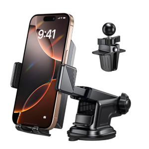TOPVISION Universal Car Phone Mount, Smartphone Holder with Strong Suction Cup, Adjustable Cell Phone Car Mount for Dashboard and Windshield 093