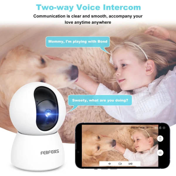 TOPVISION 2K Baby Monitor HD Security Camera with Night Vision for Baby - Image 3