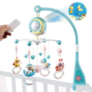 2023 Upgrade Baby Mobile for Crib, Crib Toys with Music and Lights,Hanging Rotating Animals Rattles,Remote Control,for Boy Girl Newborn Baby Toys
