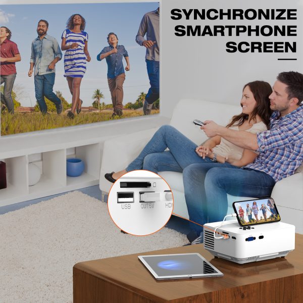 TOPVISION 3600Lux Mini Projector With Synchronize Smart Phone Screen - Image 2