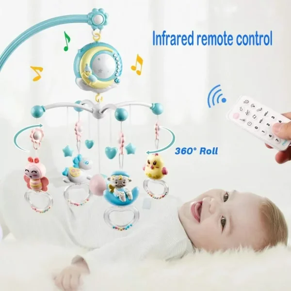 2023 Upgrade Baby Mobile for Crib, Crib Toys with Music and Lights,Hanging Rotating Animals Rattles,Remote Control,for Boy Girl Newborn Baby Toys - Image 4