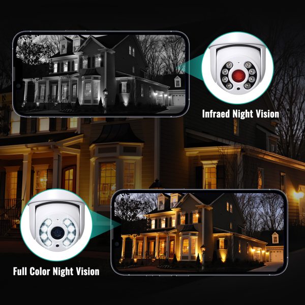 TOPVISION 4MP Security Cameras Wireless Wifi, 360° View Security Camera Outdoor with Full Color Night Vision, IP65 Waterproof, 2-Way Audio, Home Security Camera for Indoor/Outdoor, 2.4G Wifi - Image 3