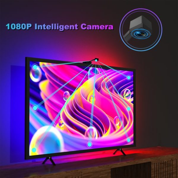 TOPVISION TV LED Backlights with Camera, 16.4ft RGBIC Wifi TV Backlights for 55-77 inch TVs PC, App Control, Video & Music Sync TV Lights, Scene Mode, TV LED Strip Lights for Gaming & Movies - Image 5
