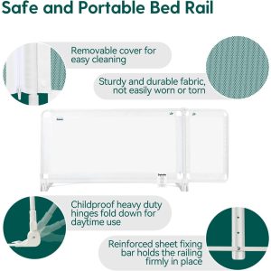 2023 Upgrade Bed Rails Guard, 40 Inch Extendable Baby Bed Guard Rail for Twin/Queen/Full/King Size Bed, Bed Side Rail for Toddlers, Kids & Toddler