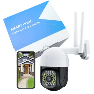 Security Cameras Outdoor WiFi Home Security Cameras, 2K Full Color Night Vision Wired Power Surveillance Camera with 360° PTZ View, Motion Detection, Siren, 2 Way Audio (2.4Ghz WiFi)