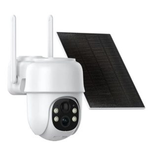 TOPVISION 2K Solar Security Camera Outdoor with Spotlight, Wireless WiFi, 4X Digital Zoom, 360° View PTZ, PIR Motion Detection, Full Color Night Vision, Spotlight, Two-Way Talk