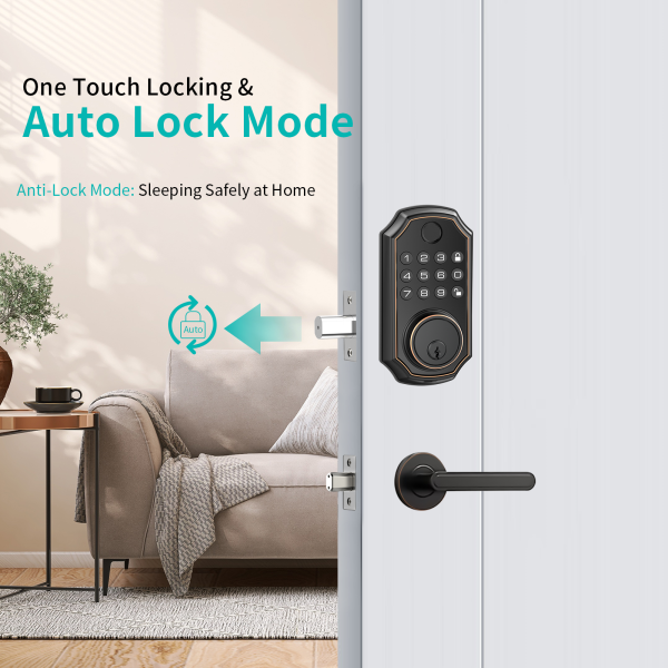 TOPVISION Smart Lock, WiFi Keyless Entry Door Lock with Touchscreen Keypad, IP65 Weatherproof, APP Remote Control Smart Deadbolt Lock for Home, Office(Black) - Image 3
