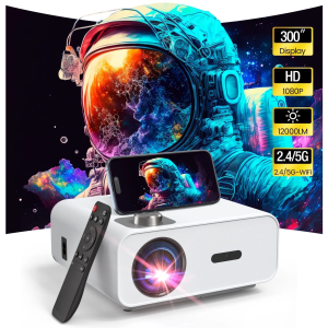 Groview Projector with Built-in APP, 12000L 4K Video Projector with 2.4G/5G WiFi & Bluetooth, Native 1080P Home Theater Projector Compatible with iOS/Android