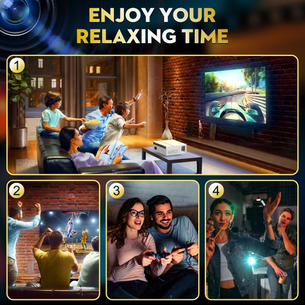 TOPVISION Native 1080P Projector, 7500 Lux Movie Projector, 4K and 300″ LCD Display Support, Home Theater Projector for Smartphone/PC/Laptop/PS4/TV Stick/EXCEL/PPT - Image 7