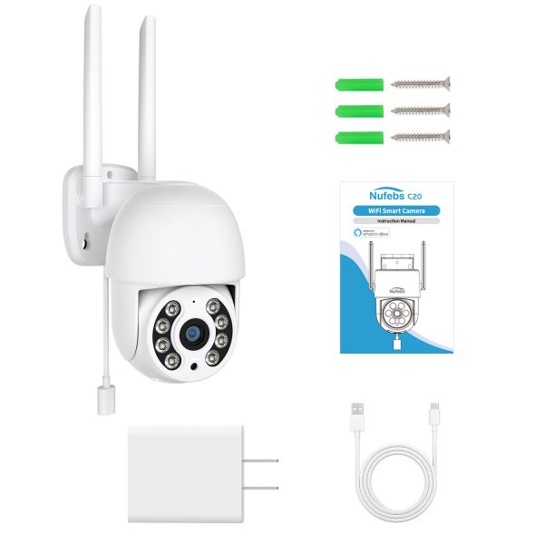 TOPVISION 4MP Security Cameras Wireless Wifi, 360° View Security Camera Outdoor with Full Color Night Vision, IP65 Waterproof, 2-Way Audio, Home Security Camera for Indoor/Outdoor, 2.4G Wifi - Image 7