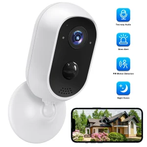 2023 Upgrade TOPVISION Wireless Security Camera, 2K WiFi Camera with Outdoor Night Vision, IP65 Outdoor Waterproof Camera for Home Security System, Surveillance Camera with PIR Motion Sensor, 2 Way Audio