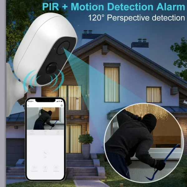 2023 Upgrade TOPVISION Wireless Security Camera, 2K WiFi Camera with Outdoor Night Vision, IP65 Outdoor Waterproof Camera for Home Security System, Surveillance Camera with PIR Motion Sensor, 2 Way Audio - Image 5