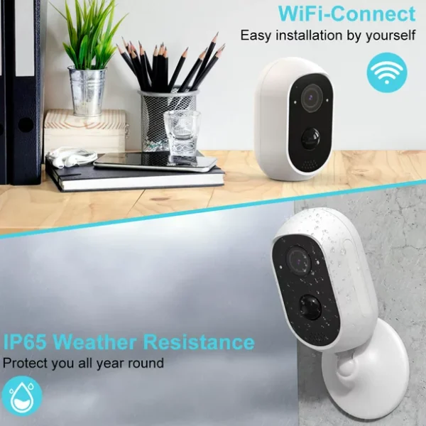 2023 Upgrade TOPVISION Wireless Security Camera, 2K WiFi Camera with Outdoor Night Vision, IP65 Outdoor Waterproof Camera for Home Security System, Surveillance Camera with PIR Motion Sensor, 2 Way Audio - Image 3