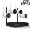 2023 Upgrade TOPVISION Security Camera System Wireless, 8CH 3MP NVR Home Security System, 4pcs 1080P Wifi IP Security Surveillance Cameras with Full Color Night Vision, IP66 Waterproof, for Indoor Outdoor, No HDD