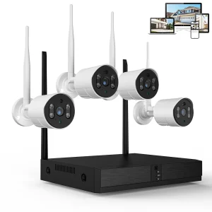2023 Upgrade TOPVISION Security Camera System Wireless, 8CH 3MP NVR Home Security System, 4pcs 1080P Wifi IP Security Surveillance Cameras with Full Color Night Vision, IP66 Waterproof, for Indoor Outdoor, No HDD