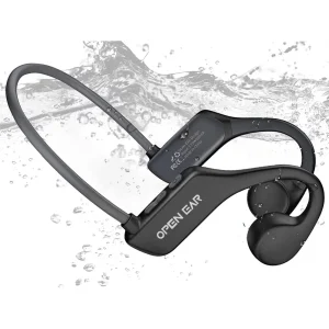 Swimming Headphones, IP68 Bone Conduction Headphones Waterproof Wireless Bluetooth 5.3 Earphones Open Ear Sports Headset Built-in 16GB Memory with MP3 Player for Swimming,Running,Hiking