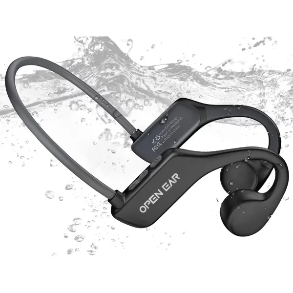Swimming Headphones, IP68 Bone Conduction Headphones Waterproof Wireless Bluetooth 5.3 Earphones Open Ear Sports Headset Built-in 16GB Memory with MP3 Player for Swimming,Running,Hiking