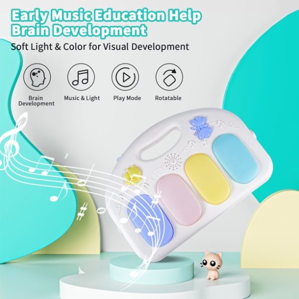 2023 Upgrade Baby Play Mat, 5 in 1 Thick Large Baby Gyms Play Mats Musical Activity Center, Play Piano Gym Tummy Time for Newborn Toddler and Infants, Blue and Pink - Image 6