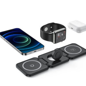 TOPVISlON Wireless Charger, 3-in-1 Foldable Charging Station Magnetic for iPhone 15/14/13/12 Series, AirPods 3/2/Pro and iWatch
