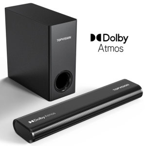 TOPVISION Sound Bar, 2.1ch Dolby Atmos Sound Bar for TV, 150w 3D Surround Sound, SP04