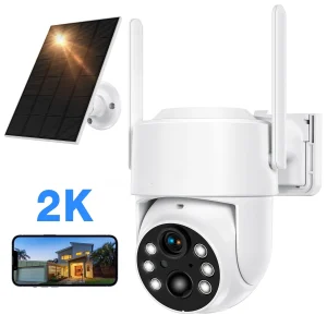 TOPVISION Solar Cellular Security Camera - Advanced 3/4G LTE, 360° Pan & Tilt, 2K PTZ Color Night Vision, PIR Human Detection, Solar Powered, Includes SIM and SD Card