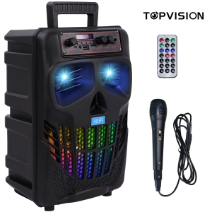 TOPVISION Portable Karaoke Machine, Bluetooth Karaoke Singing Speaker with Microphone