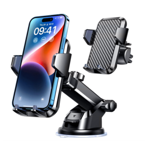 TOPVISION Universal Car Phone Mount, Smartphone Holder with Strong Suction Cup, Adjustable Long Arm Cell Phone Car Mount for Dashboard and Windshield