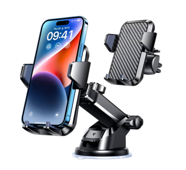 TOPVISION Universal Car Phone Mount, Smartphone Holder with Strong Suction Cup, Adjustable Long Arm Cell Phone Car Mount for Dashboard and Windshield