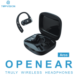 TOPVISION Open Ear Air Conduction Headphones, Wireless Bluetooth Earbuds-Black